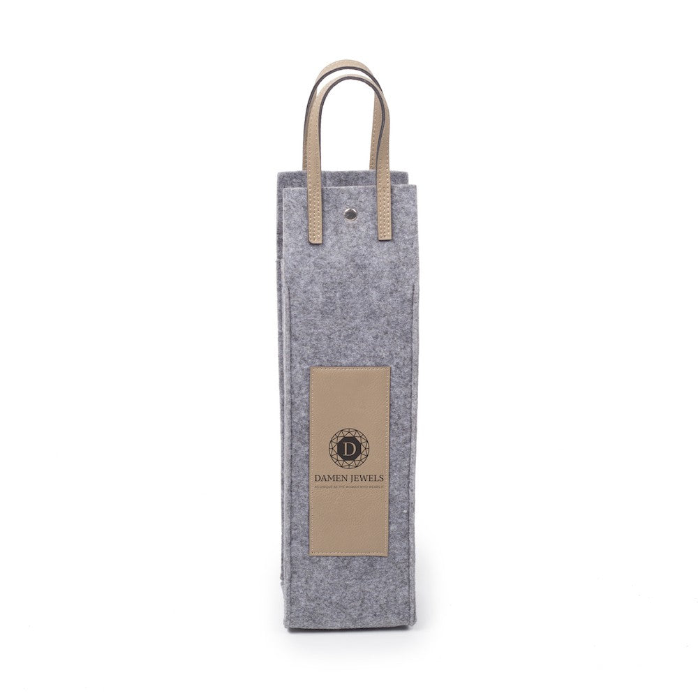Custom Leather Flannel Wine Tote - Winks Design Studio,LLC