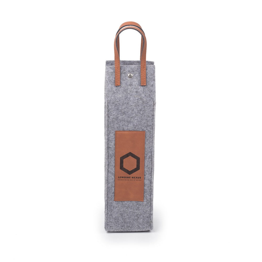 Custom Leather Flannel Wine Tote - Winks Design Studio,LLC