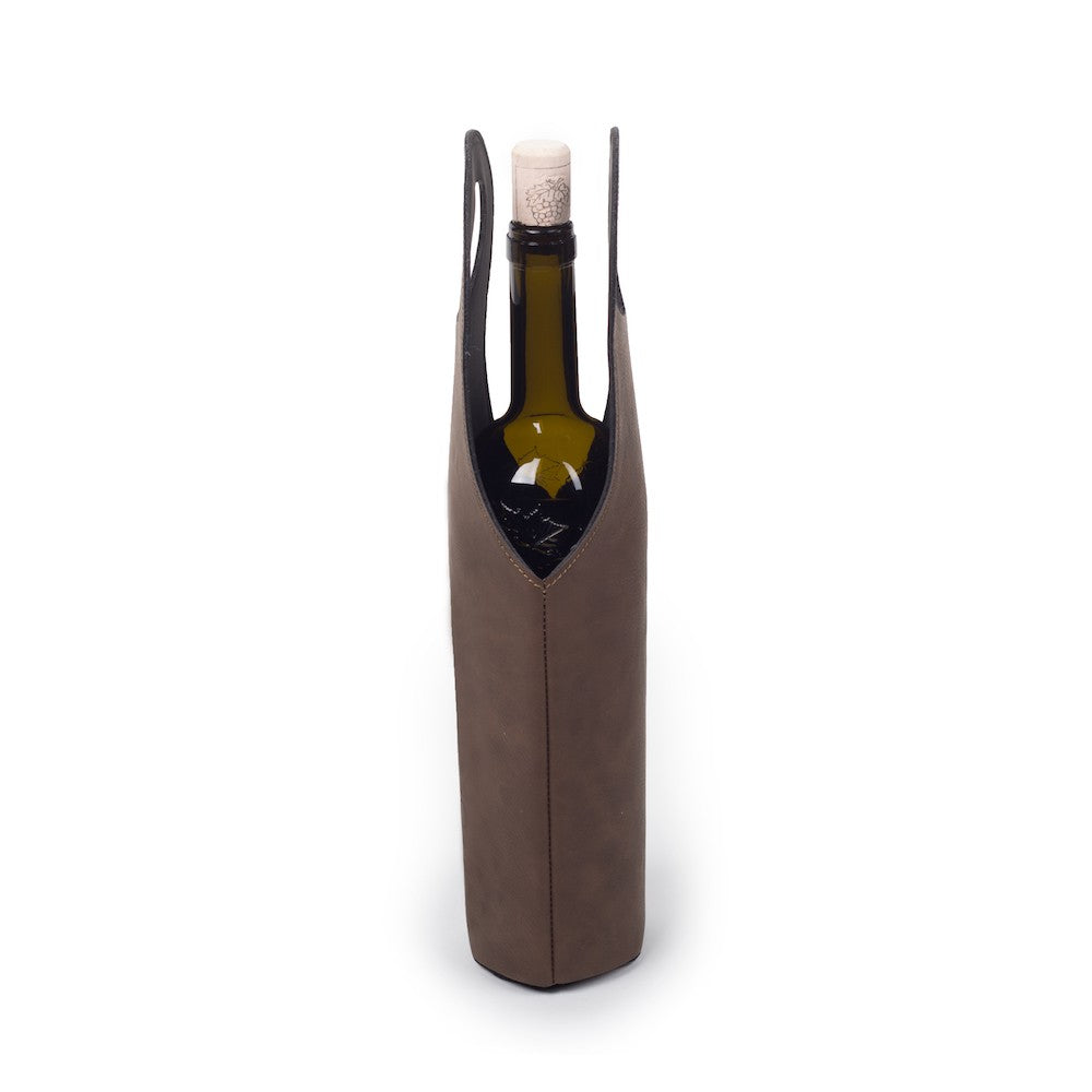 Custom Leather Wine Tote - Winks Design Studio,LLC