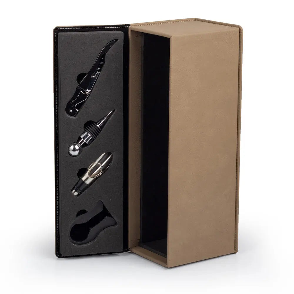 Custom engraved wooden wine box by Winks Design Studio LLC, features personalized carving for elegant wine storage.