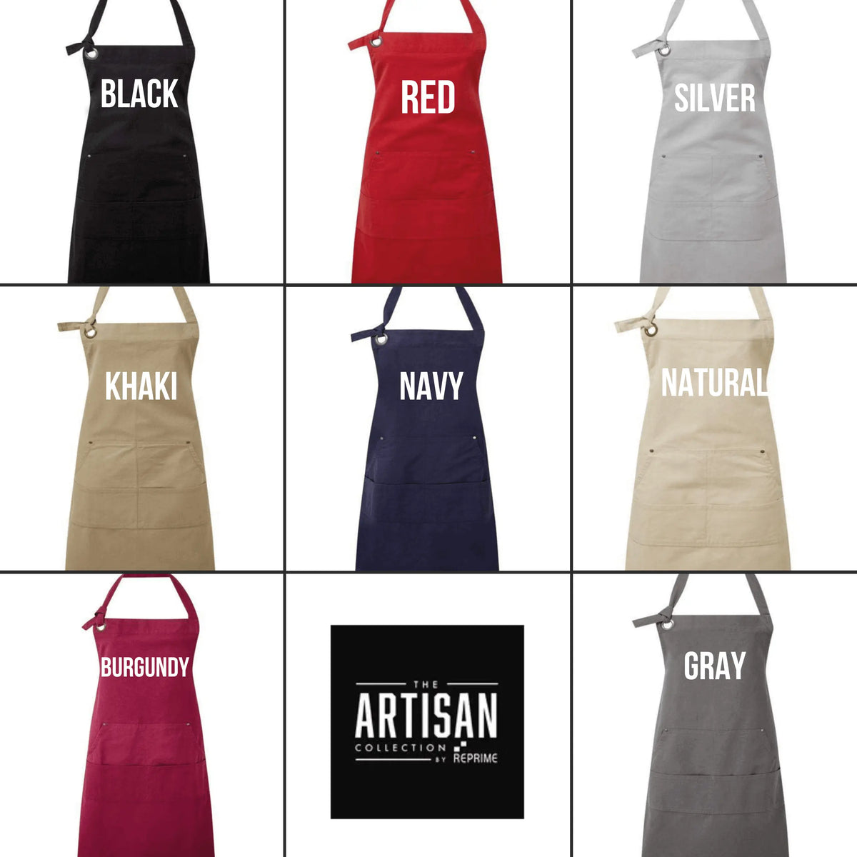 Black custom canvas artisan bib apron by Winks Design Studio, LLC, featuring a sturdy, practical design for cooking or crafting.