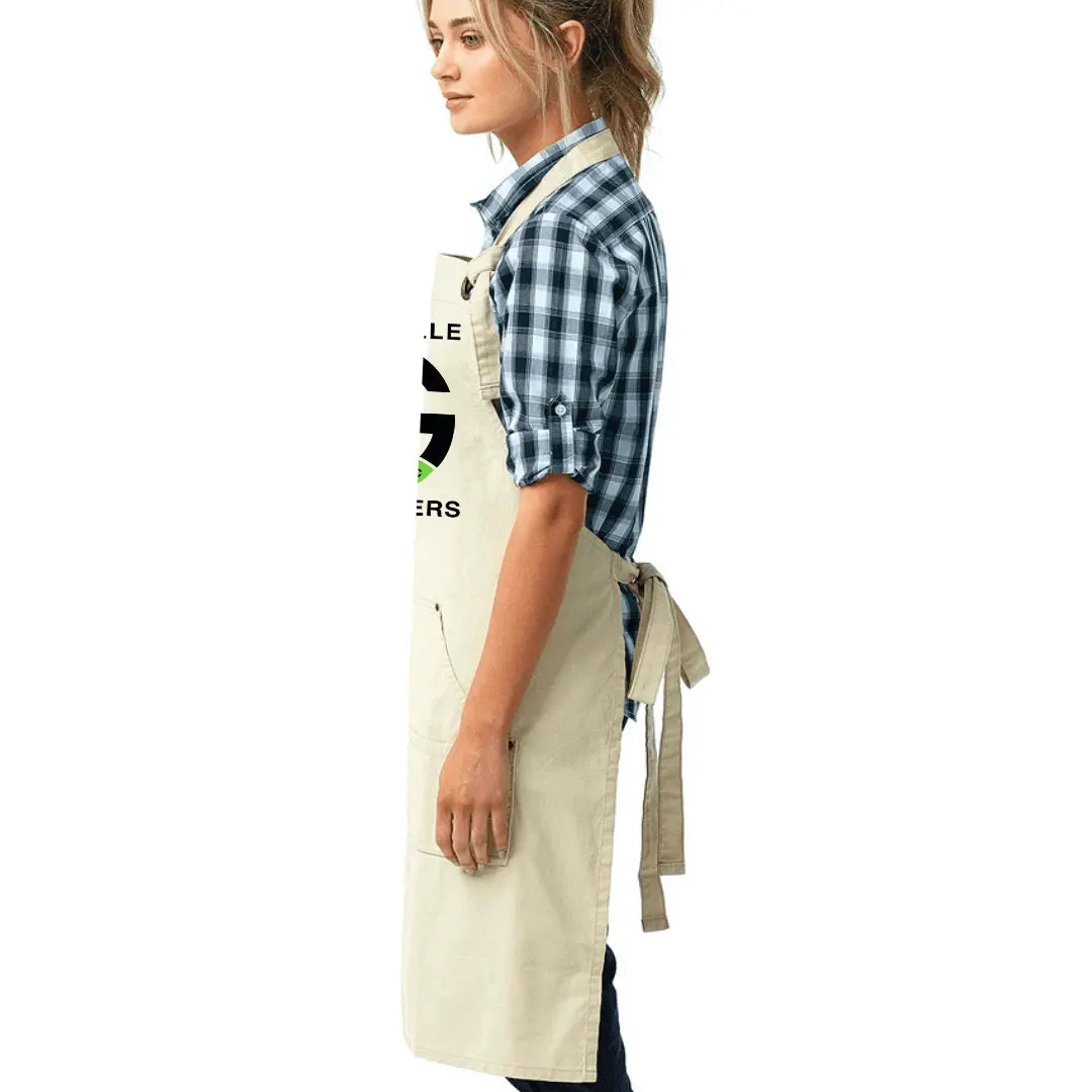 Winks Design Studio LLC Granville Gardeners Canvas Apron with multiple front pockets, durable fabric, ideal for gardening tasks.