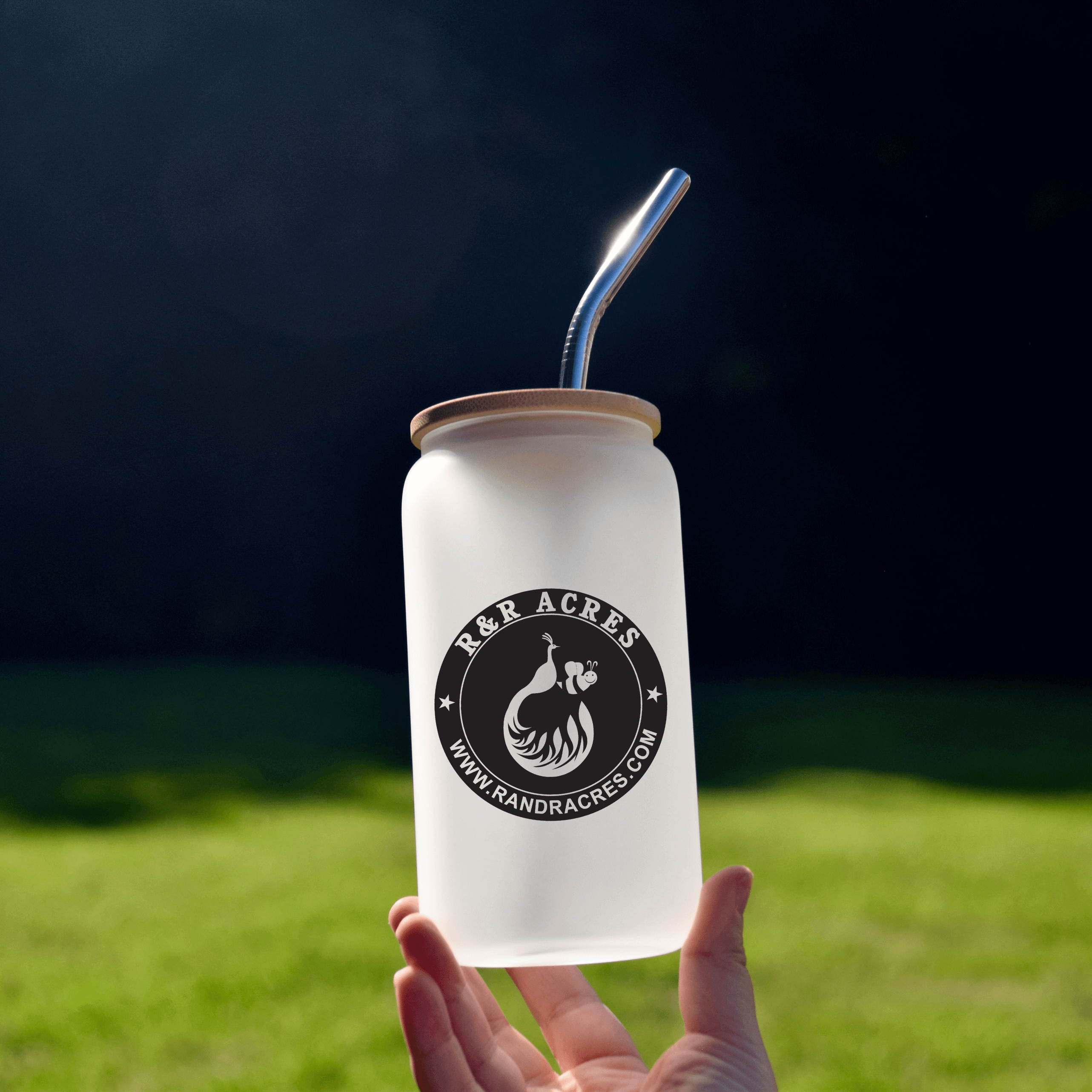 R & R 16oz Frosted Glass Can- Multiple Designs - Winks Design Studio,LLC