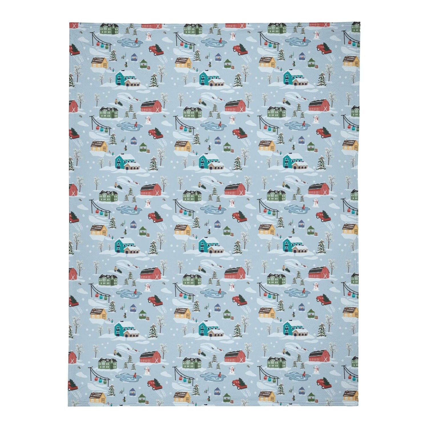 Christmas Village Fleece Blanket - Winks Design Studio,LLC