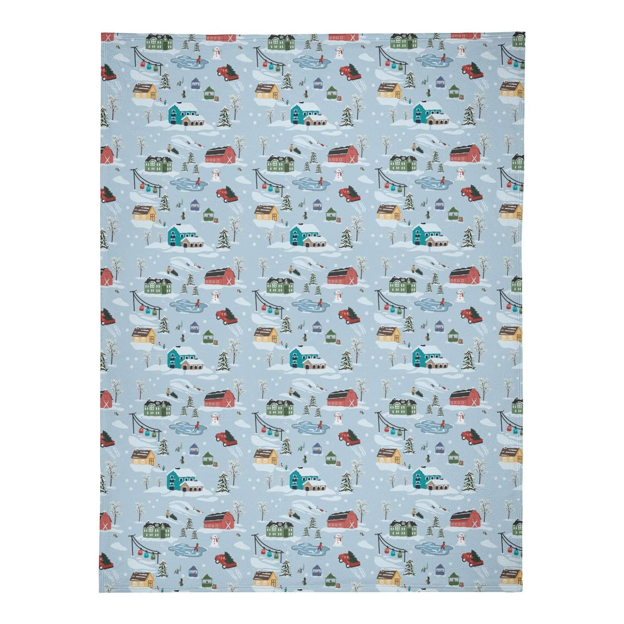 Christmas Village Fleece Blanket - Winks Design Studio,LLC