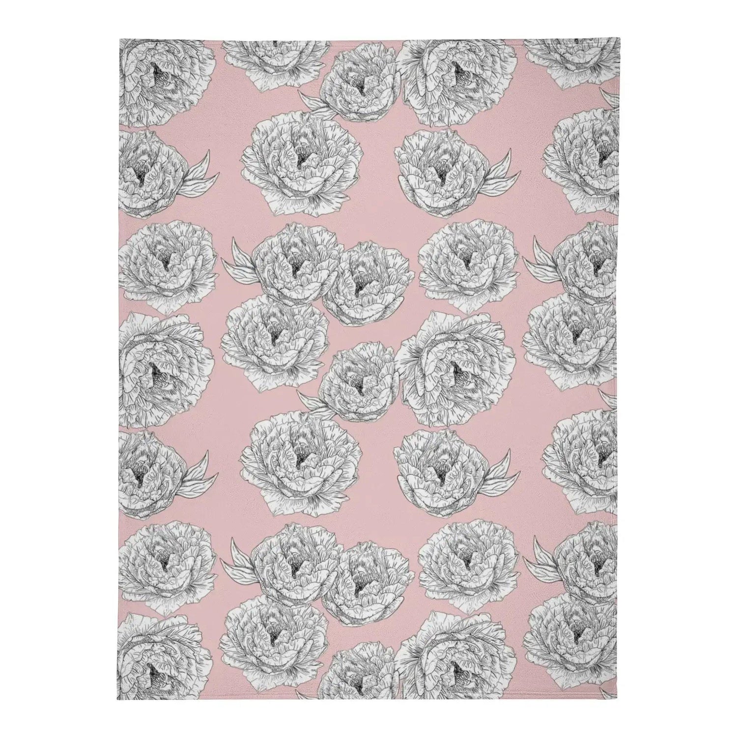 Pink Peony Flower Blanket - Winks Design Studio,LLC