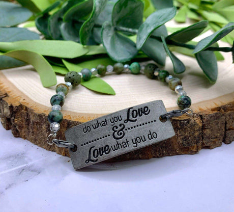 Handmade Beaded Bracelet- Do What You Love & Love What You Do - Winks Design Studio,LLC