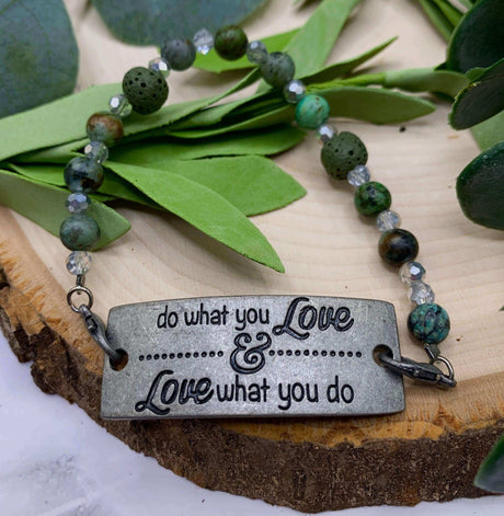 Handmade Beaded Bracelet- Do What You Love & Love What You Do - Winks Design Studio,LLC