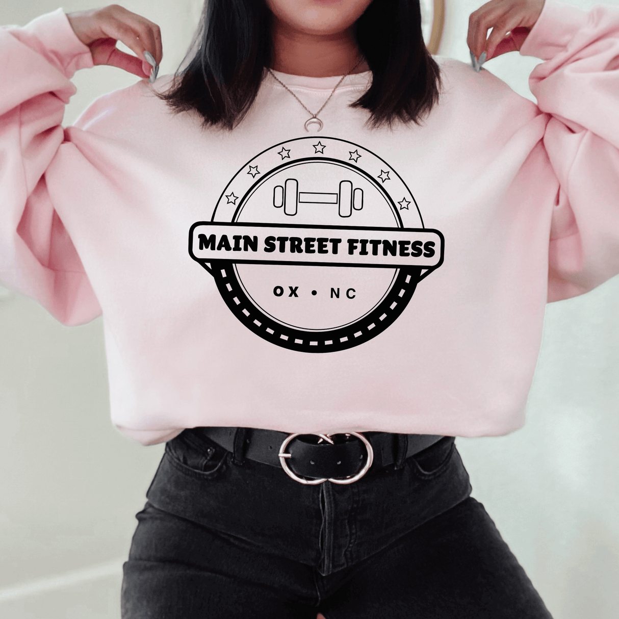Main Street Fitness Crewneck Sweatshirt - Winks Design Studio,LLC