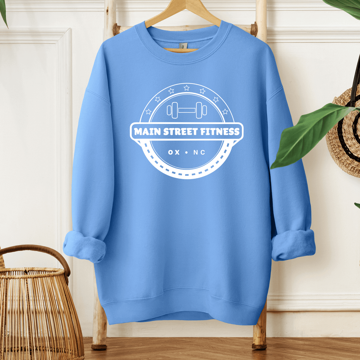 Main Street Fitness Crewneck Sweatshirt - Winks Design Studio,LLC