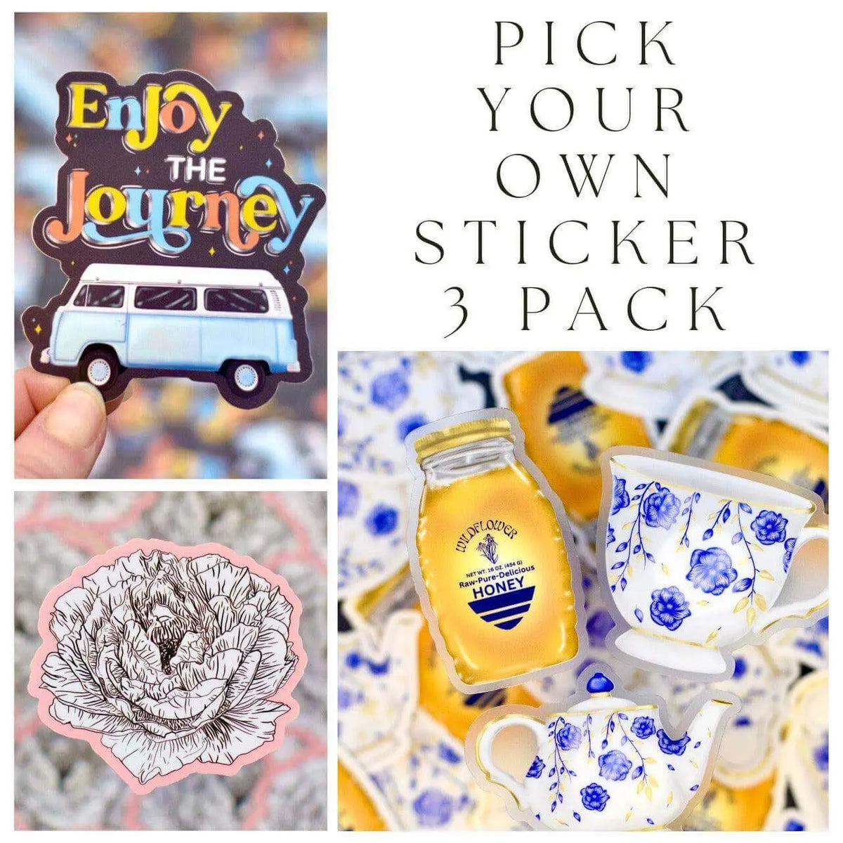 Set of customizable decorative stickers from Winks Design Studio LLC, featuring various colorful designs for personalizing items.