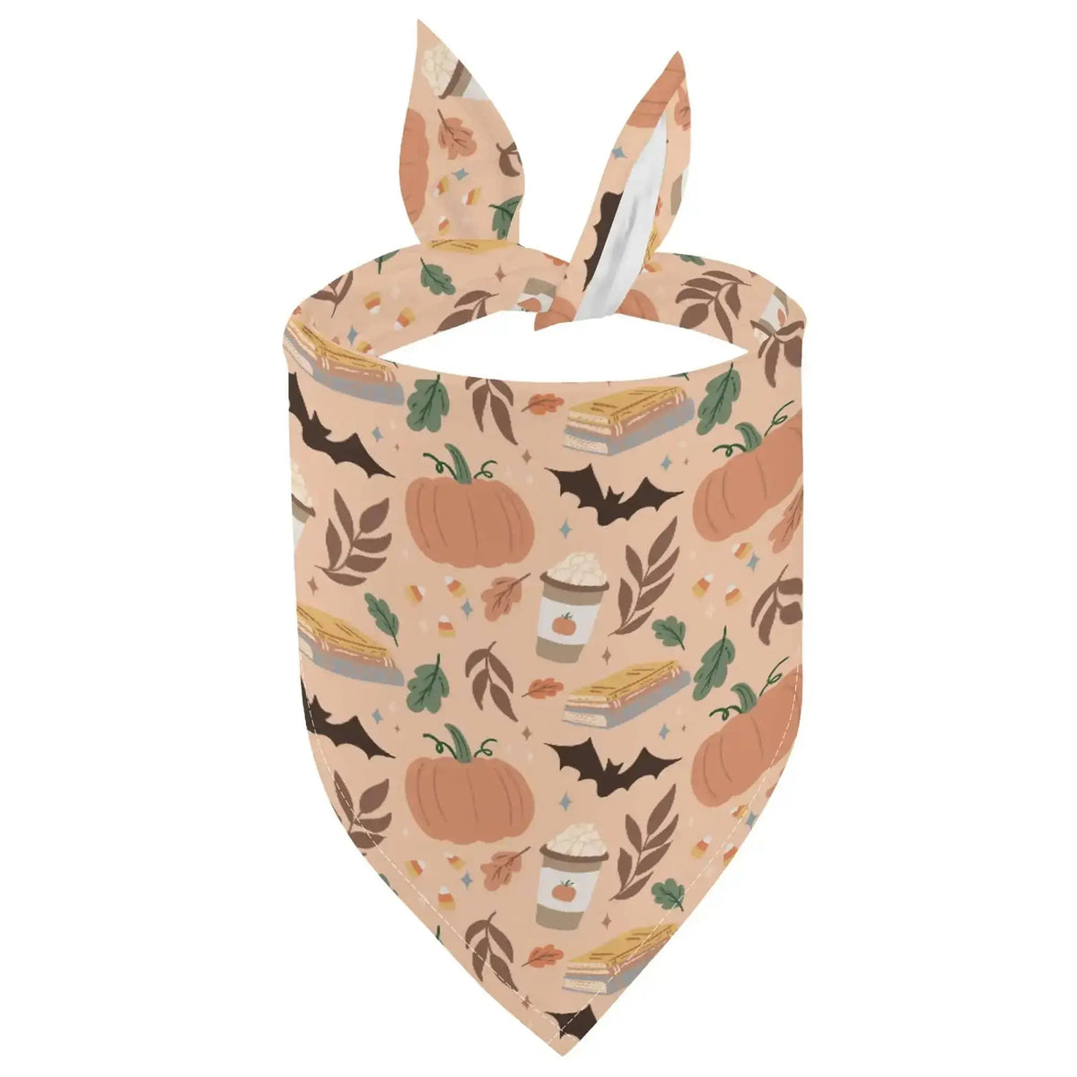 Pumpkin Patch fall-themed dog bandana by Winks Design Studio, LLC featuring autumn pumpkin and harvest designs for dogs.