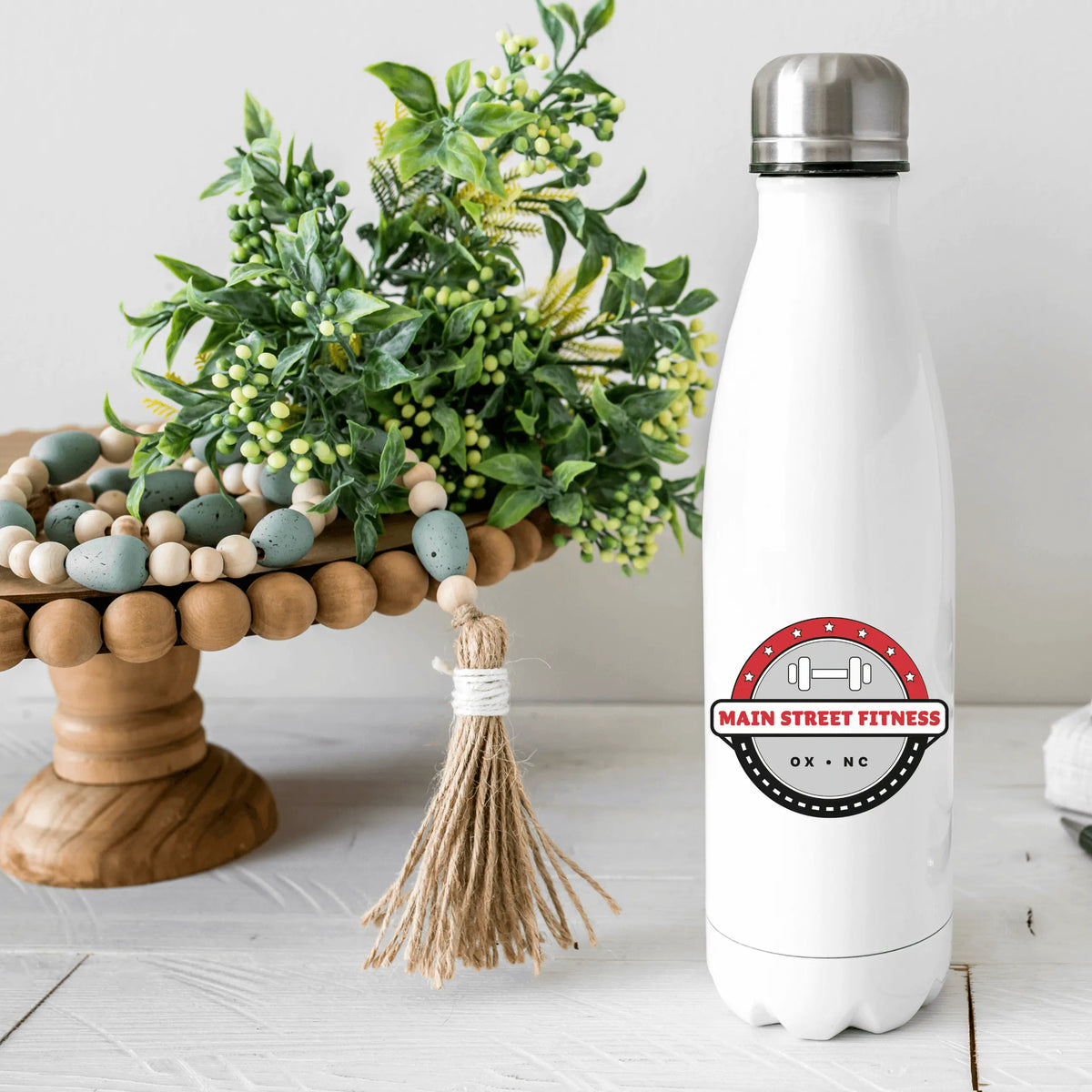 Main Street Fitness 17oz tumbler by Winks Design Studio, LLC, showing a sleek drinkware container with a lid and ergonomic design.