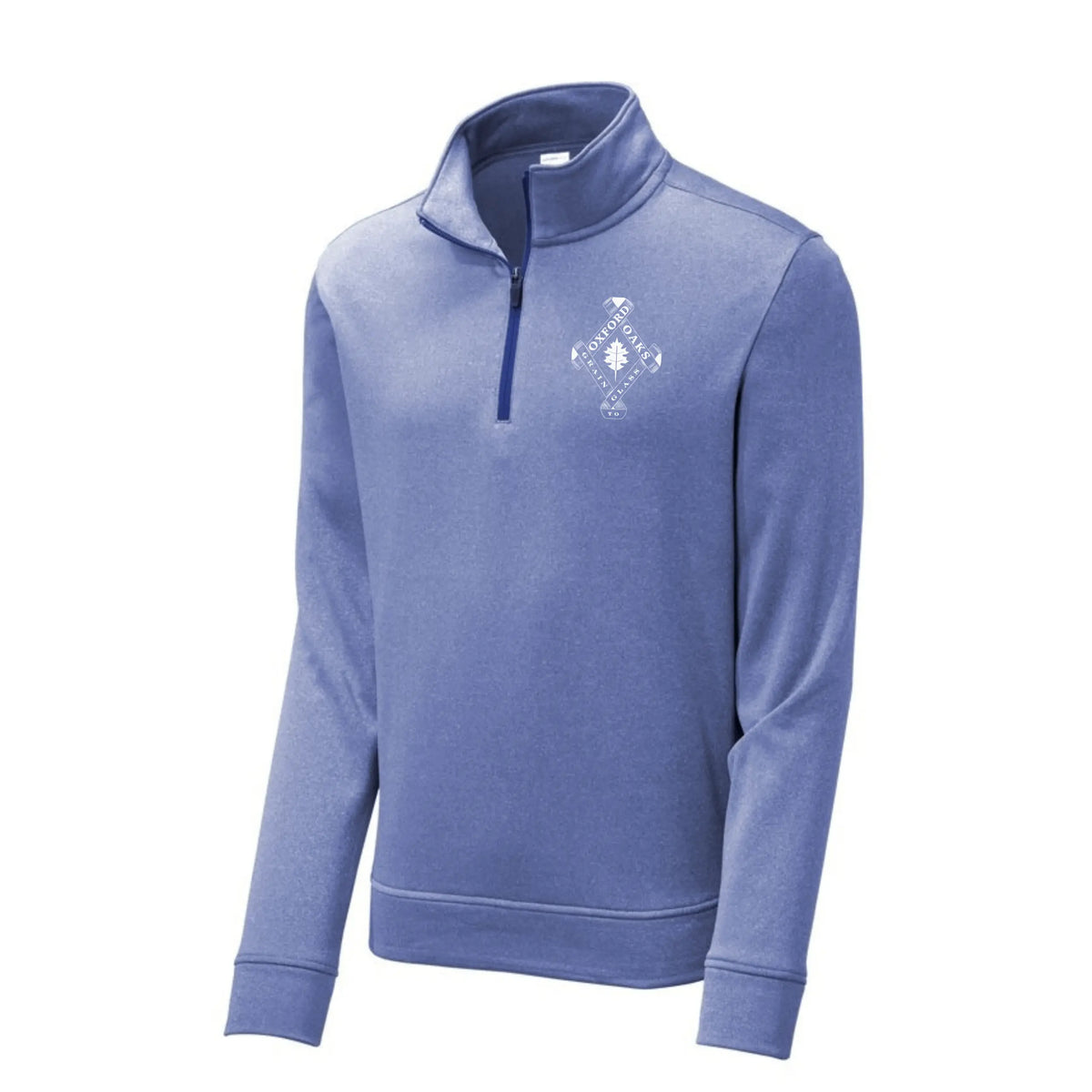 Dark silver fleece pullover from Oxford Oaks Distillery by Winks Design Studio, LLC, featuring a cozy, casual design.
