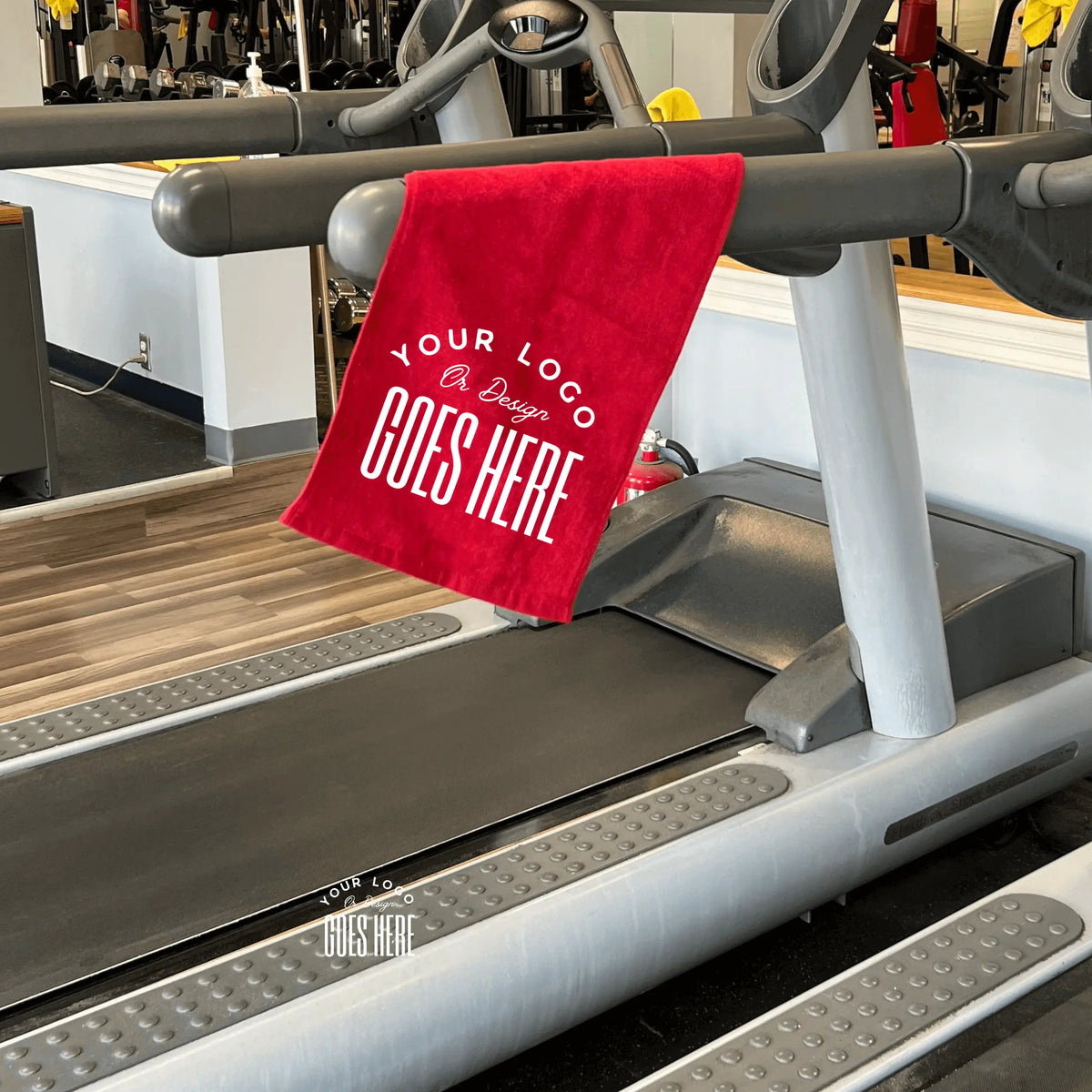 Black custom fitness golf towels by Winks Design Studio, LLC, featuring soft fabric and golf towel design for golfers.