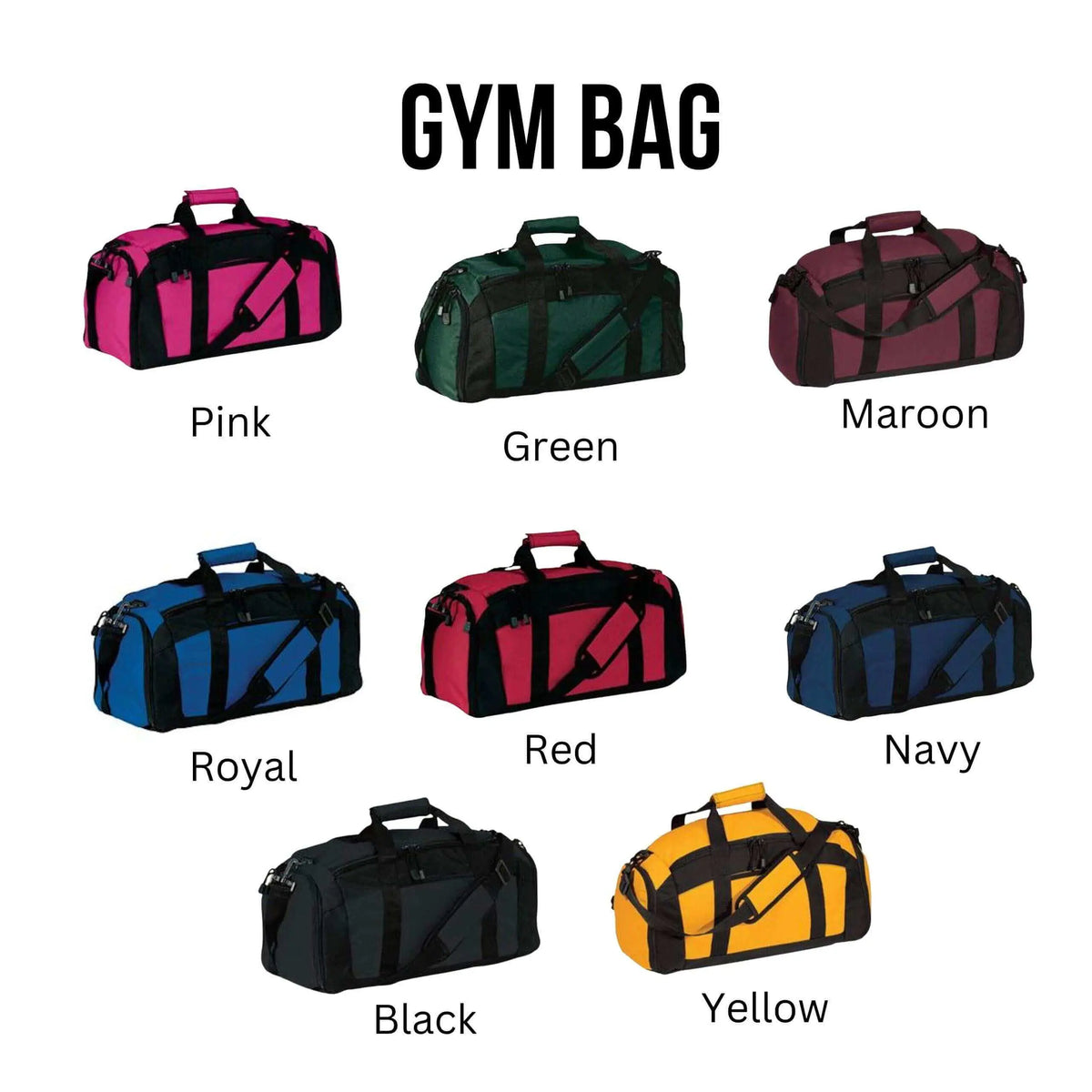 Pink Main Street Fitness gym bag by Winks Design Studio, LLC, with sturdy handles and spacious interior for workout essentials.