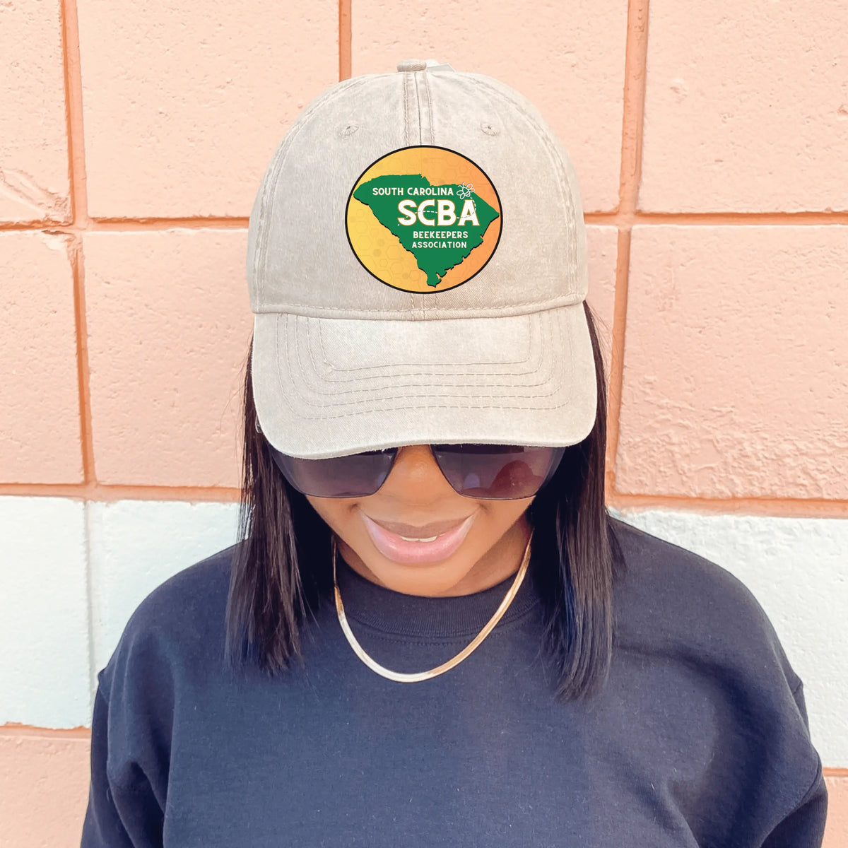 Black SCBA Twill Hat by Winks Design Studio, LLC, featuring a stylish, durable twill fabric and adjustable fit.