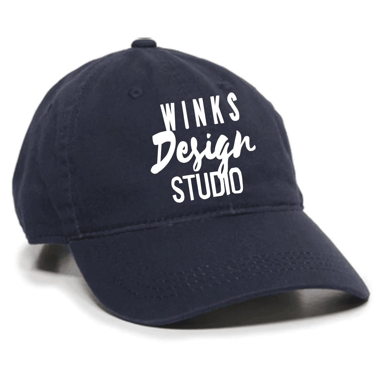Green Winks Design Studio WDS Twill Hat, stylish casual hat made from durable twill fabric with a classic design.