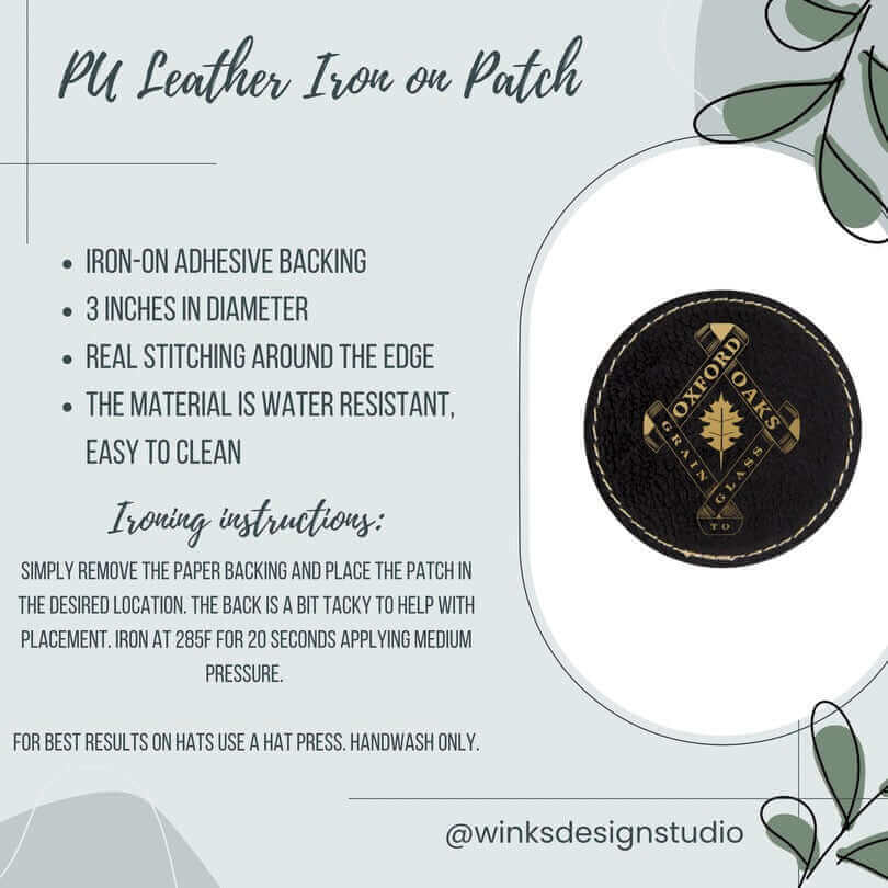 Oxford Oaks Distillery Leather Patch - Winks Design Studio,LLC