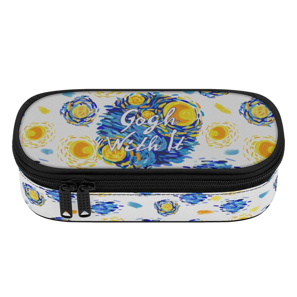 Winks Design Studio LLC Starry Night 3-Layer Makeup Bag Organizer with multiple compartments for cosmetics and accessories.