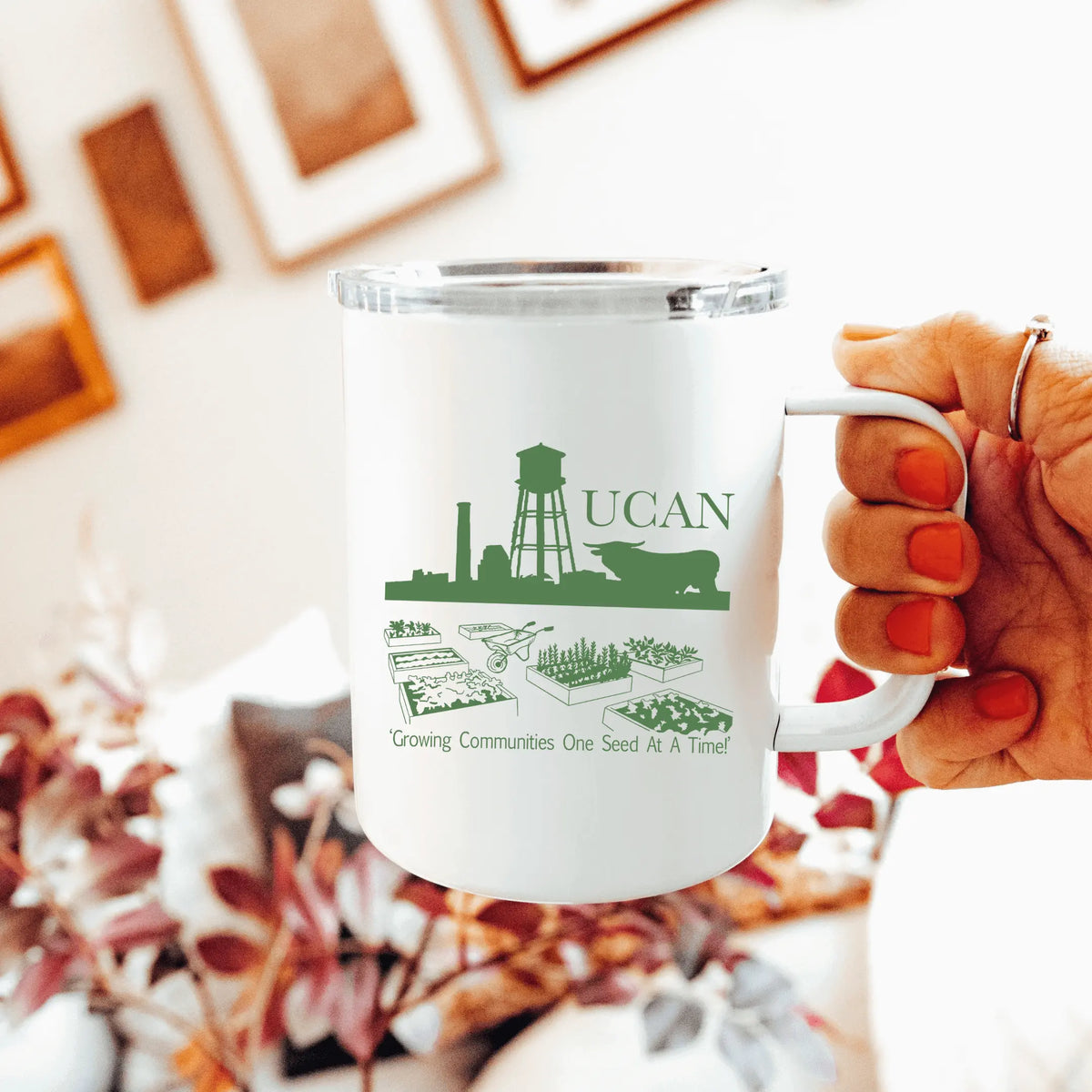 Winks Design Studio LLC stainless steel insulated metal mug, 13oz capacity with a sleek design and durable construction.