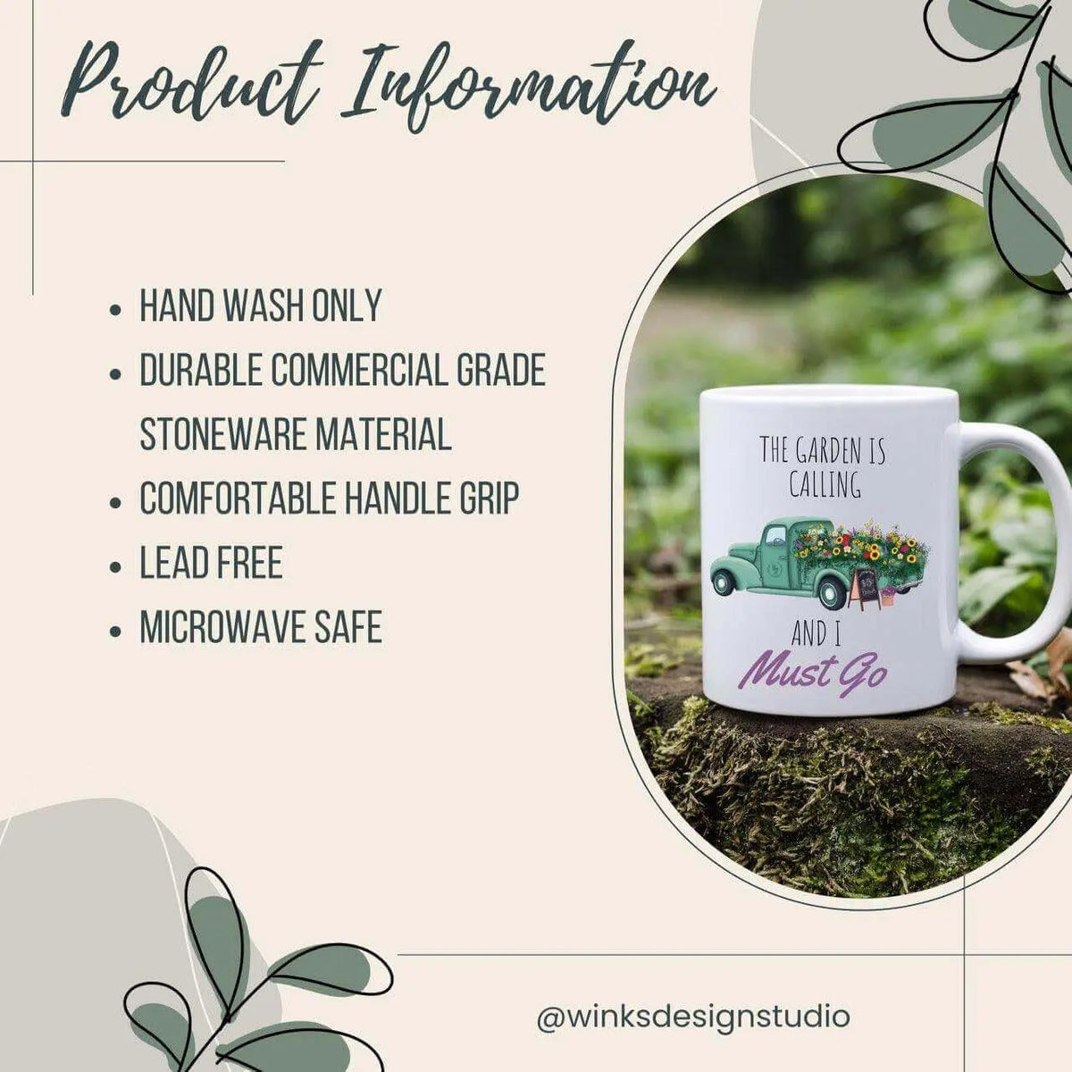 Custom city and state 15 oz ceramic mug by Winks Design Studio, LLC featuring a personalized design on a white mug.
