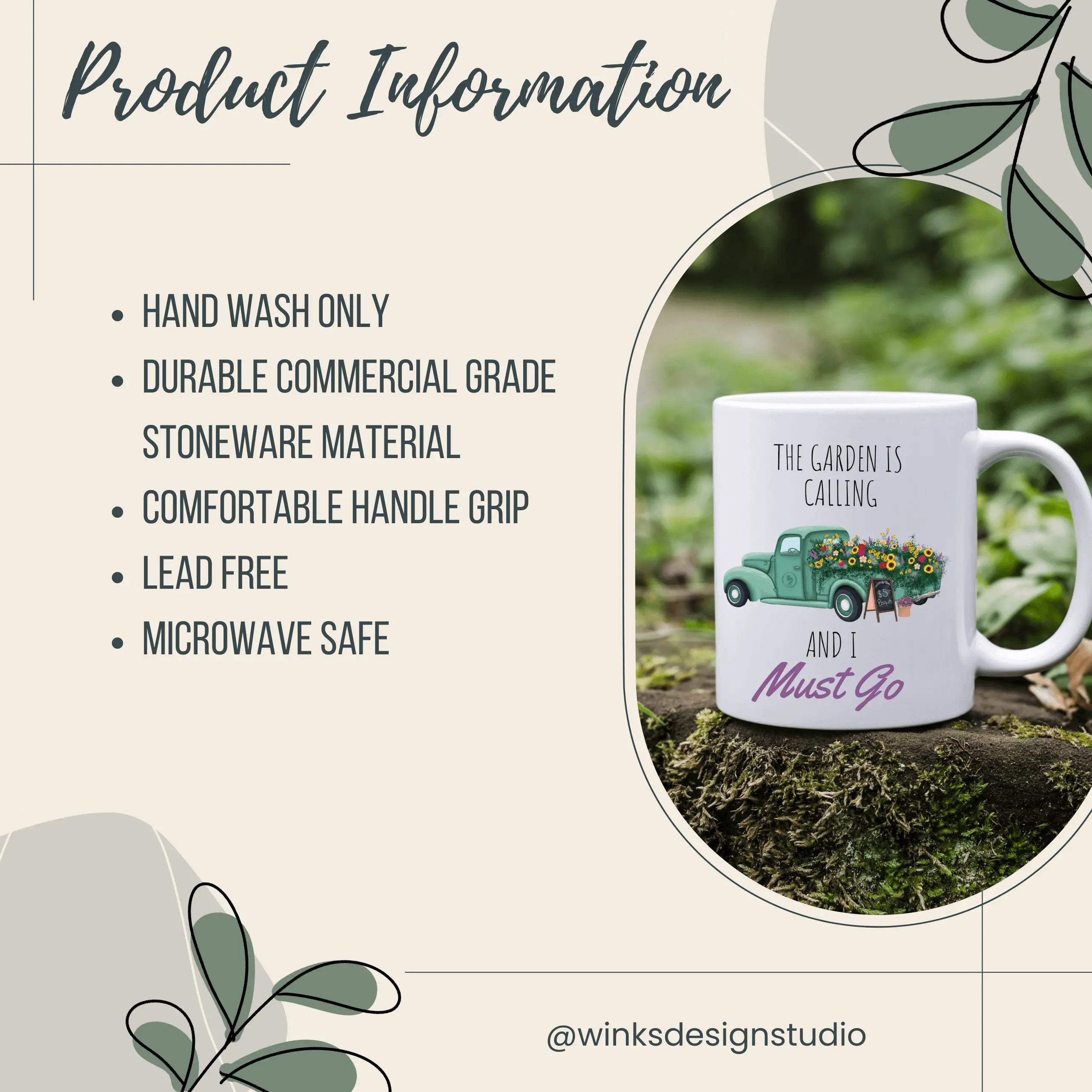 Winks Design Studio LLC SCBA Ceramic Mug with a sleek, white ceramic surface and bold black lettering for everyday use.
