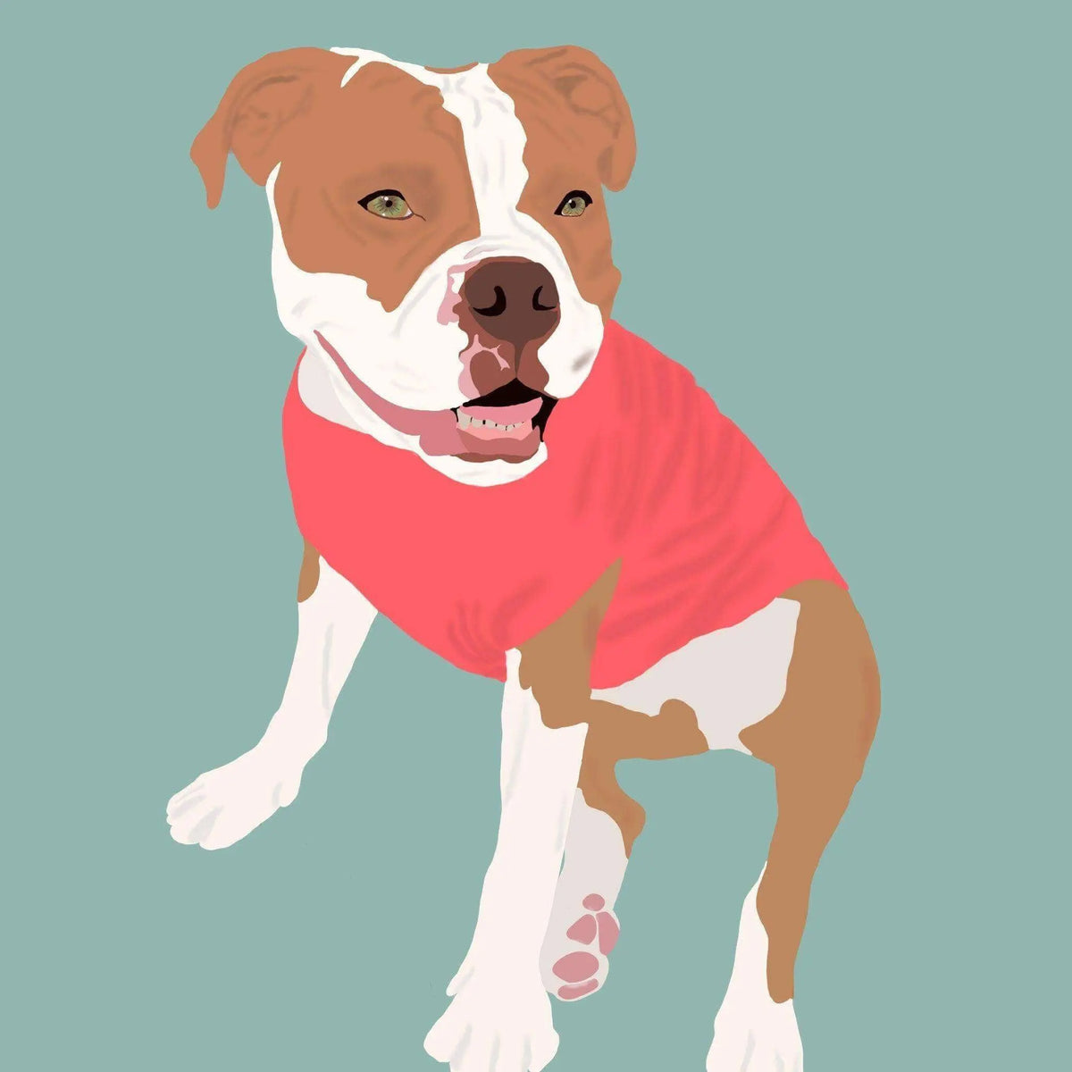 Personalized pet portrait from photo by Winks Design Studio showing a custom pet artwork on a canvas.