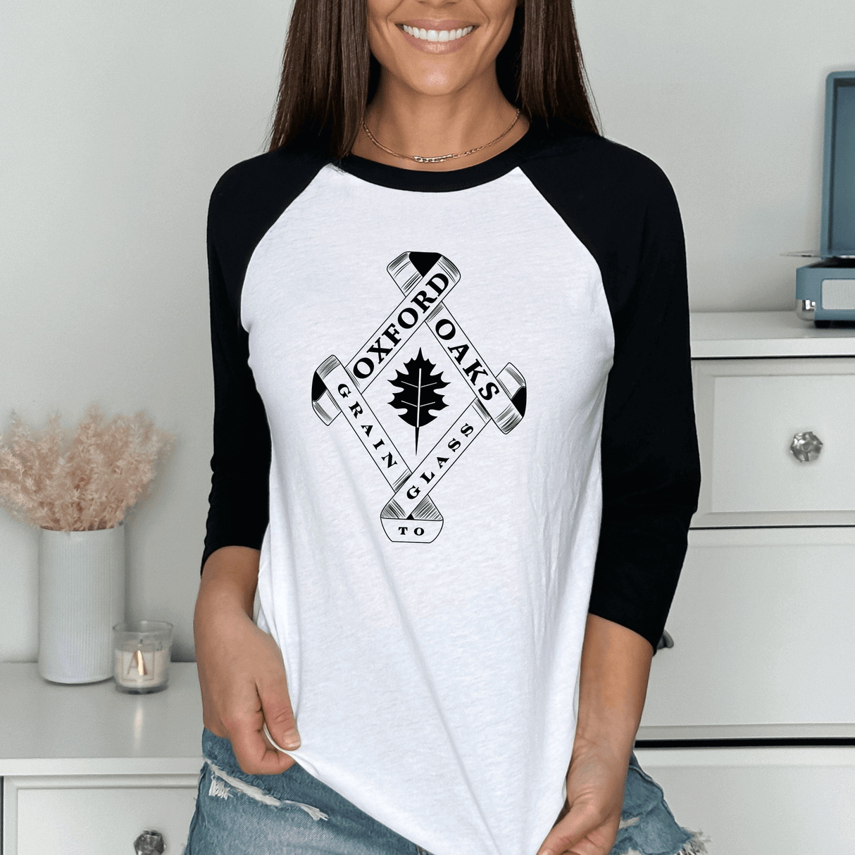 Oxford Oaks Distillery Raglan - Winks Design Studio,LLC