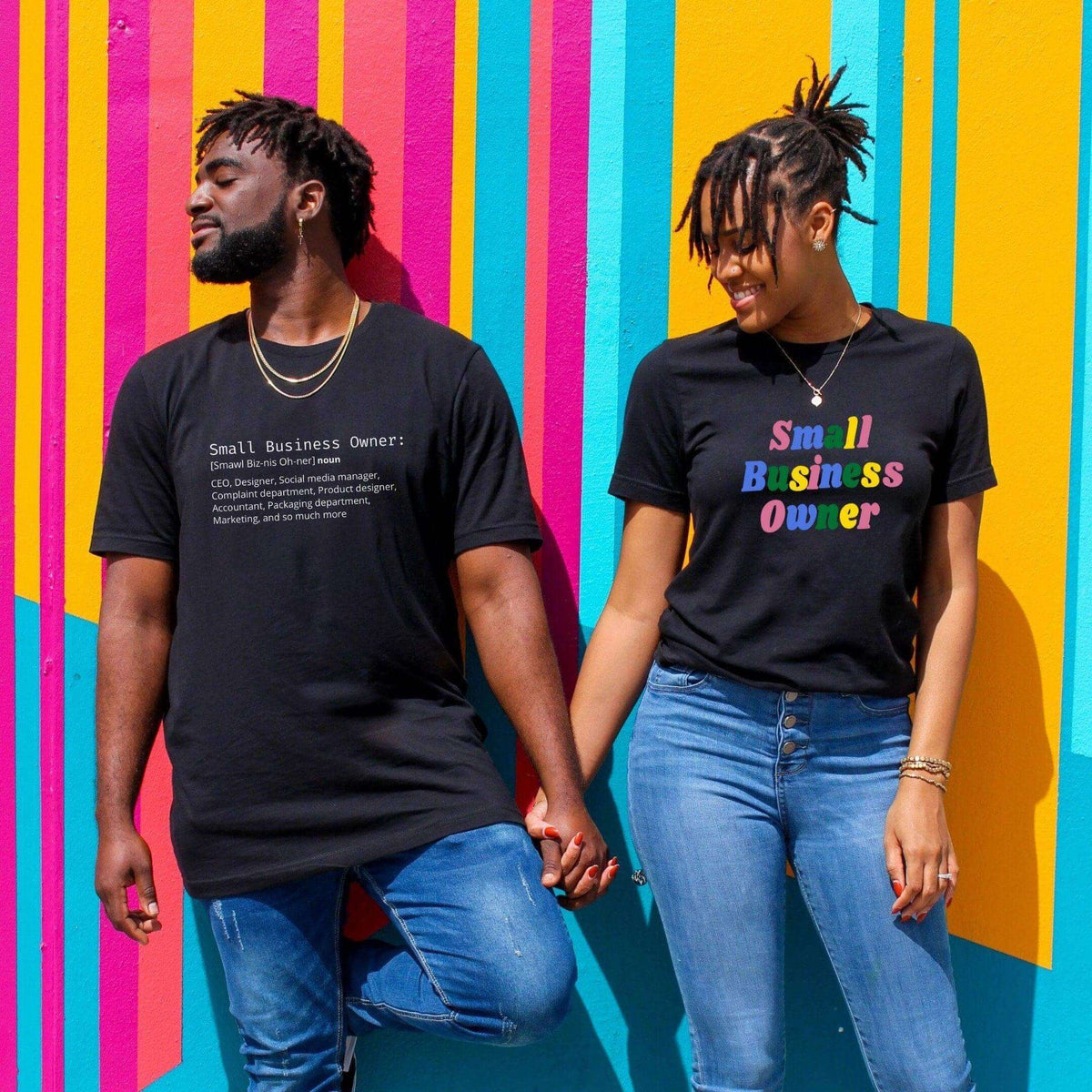 Black Small Business Owner Definition Shirt by Winks Design Studio, LLC featuring bold printed text on the front.