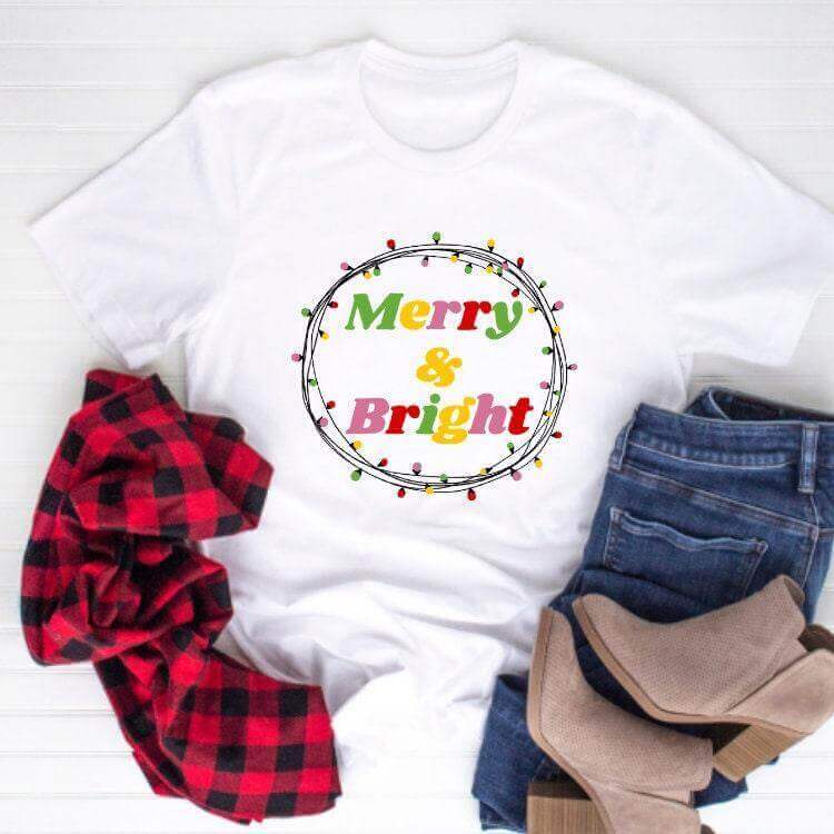 Merry and Bright Shirt - Winks Design Studio,LLC