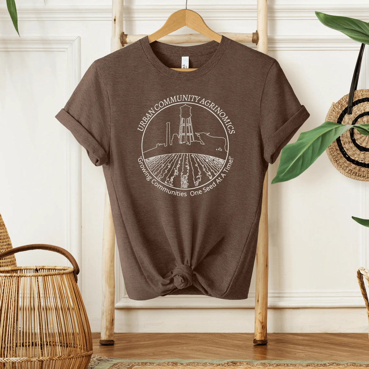 Winks Design Studio LLC UCAN short sleeve T-shirt in natural color, casual fit with round neckline and short sleeves.