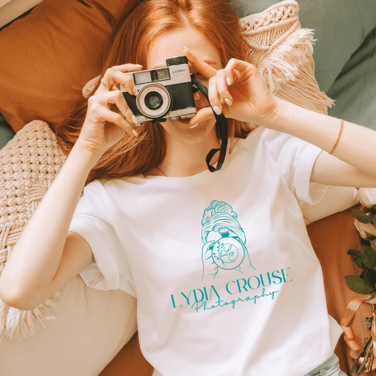 Winks Design Studio Lydia Crouse short sleeve T-shirt featuring a prism sunset design on a casual fabric.