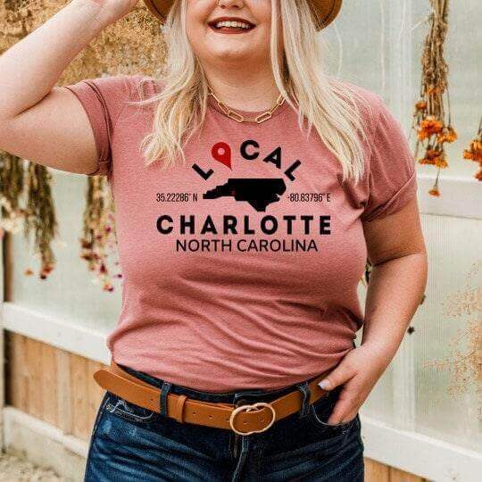 Sage green custom city and state short sleeve T-shirt by Winks Design Studio, LLC, featuring a printed map design.