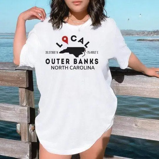 Sage green custom city and state short sleeve T-shirt by Winks Design Studio, LLC, featuring personalized geographic design.