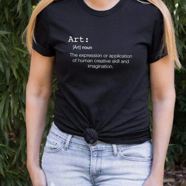 Black Art Word Definition T-shirt by Winks Design Studio, LLC featuring a stylish printed design on the front.