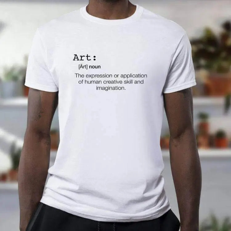 Black Art Word Definition T-shirt by Winks Design Studio, LLC featuring a creative text design on the front.