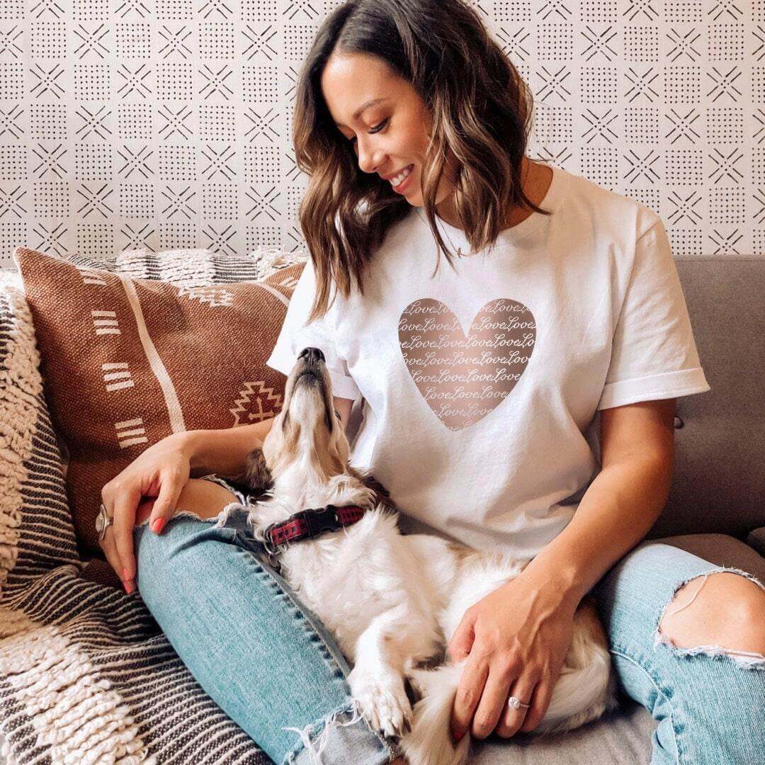 Small copper heart graphic T-shirt by Winks Design Studio, LLC, featuring a stylish design on soft fabric.