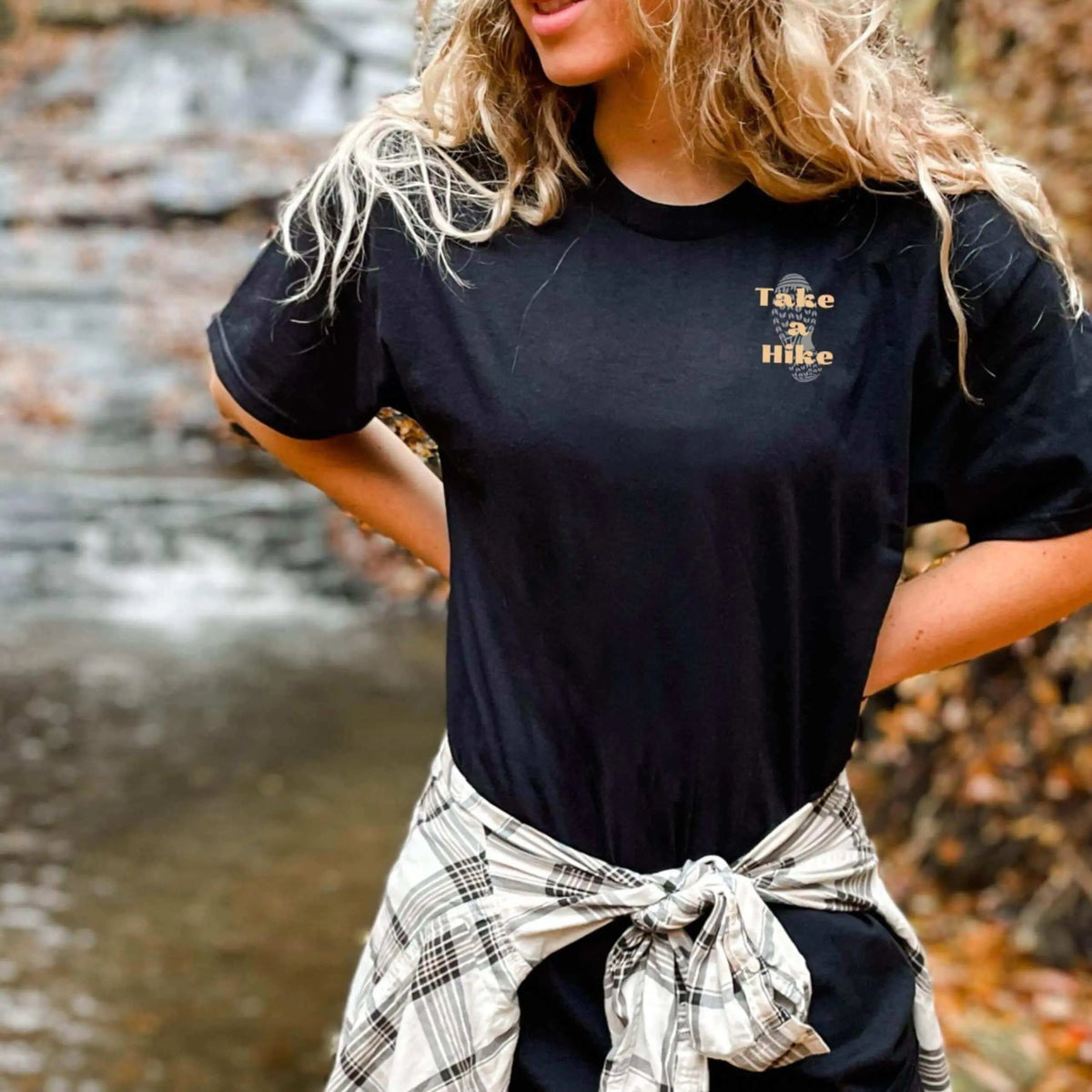 Winks Design Studio LLC Take A Hike T-shirt with outdoor hiking graphic on a casual short-sleeve shirt