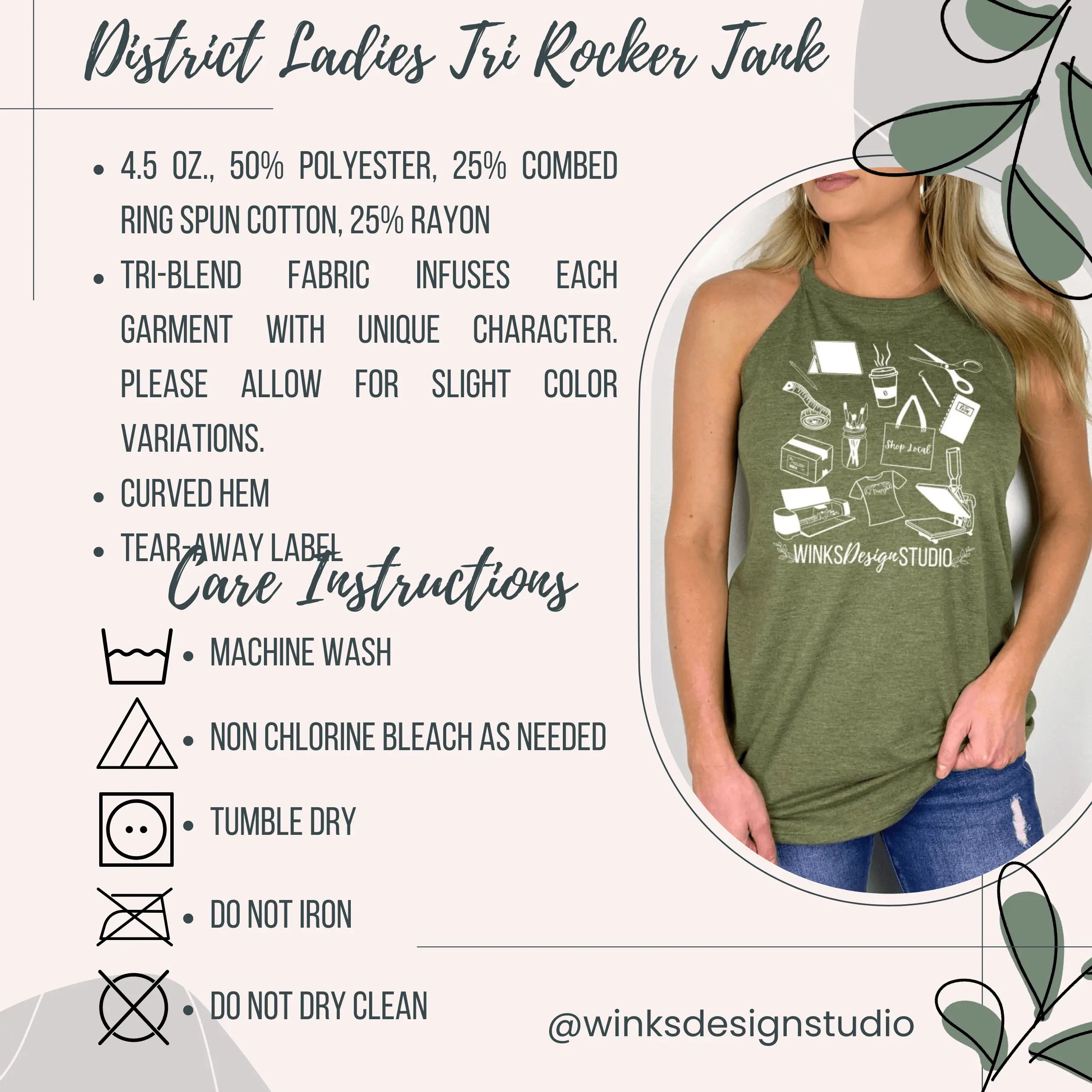 Winks Design Studio LLC halter tank top with motivational "You Only Fail If You Quit" slogan in black and white design.
