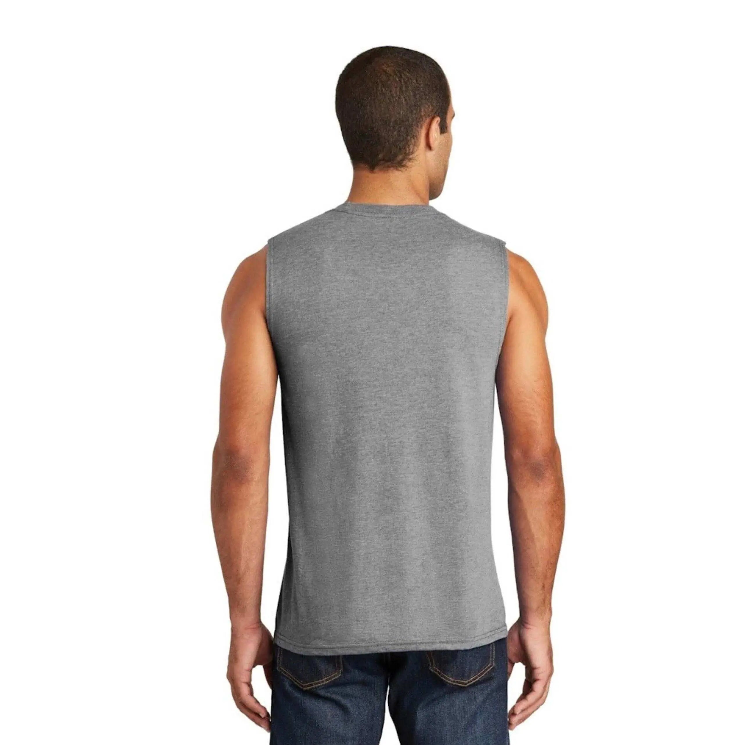 White Main Street Fitness Tank top by Winks Design Studio, LLC, featuring a casual sleeveless design for active wear.
