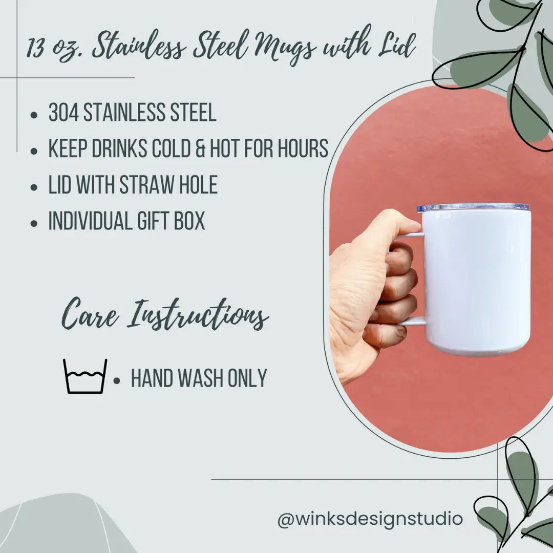 13oz Winks Design Studio LLC tumbler featuring the phrase "An Empty Tank Will Take You Nowhere" in bold black text.