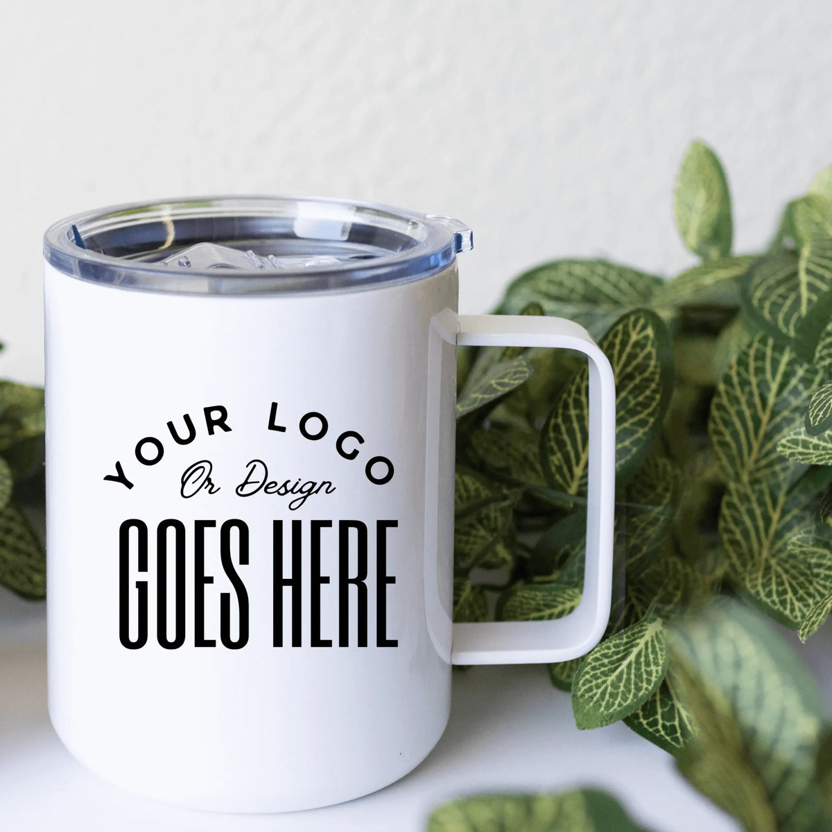 Custom 13oz metal travel tumbler by Winks Design Studio, LLC, with a sleek stainless steel finish and personalized design.