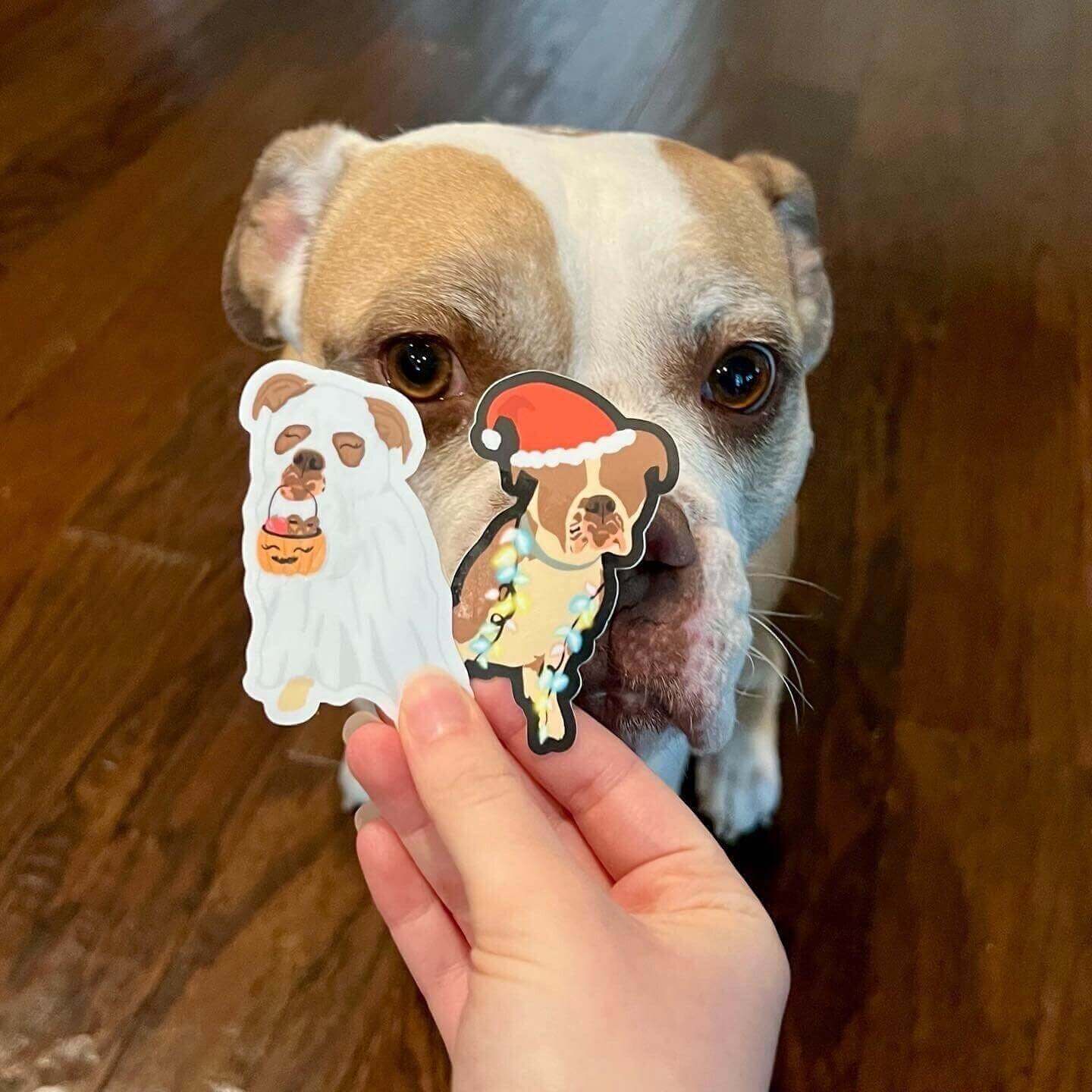 Ghost Bulldog Vinyl Sticker - Winks Design Studio,LLC