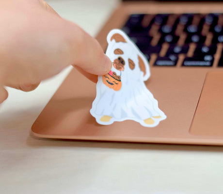 Ghost Bulldog Vinyl Sticker - Winks Design Studio,LLC
