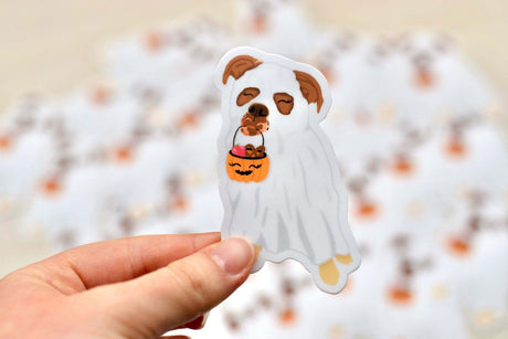 Ghost Bulldog Vinyl Sticker - Winks Design Studio,LLC