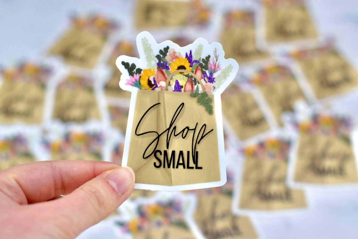 Vinyl Shop Small Sticker by Winks Design Studio, LLC featuring a small, colorful design for decorating laptops, water bottles, or notebooks.