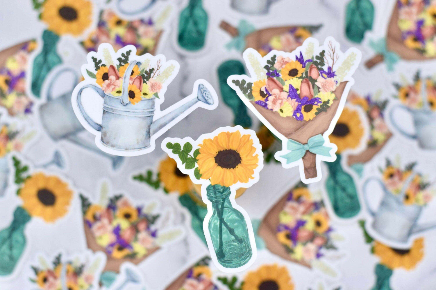 Transparent Sunflower Sticker - Winks Design Studio,LLC