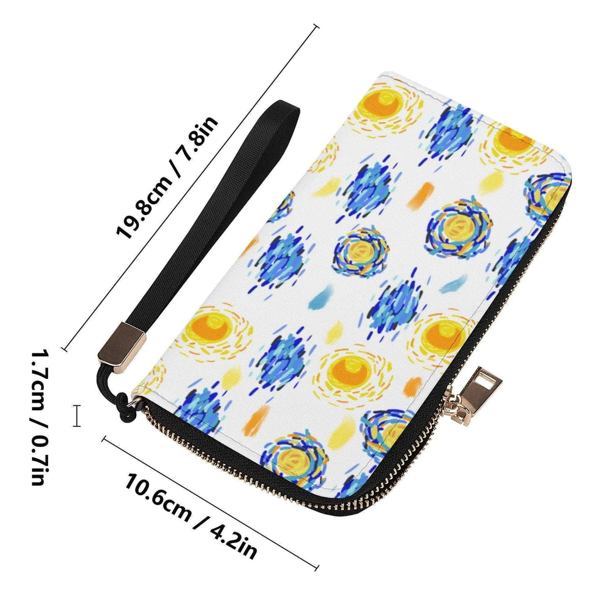 Van Gogh zippered wallet by Winks Design Studio, LLC with colorful artwork and secure zipper closure.