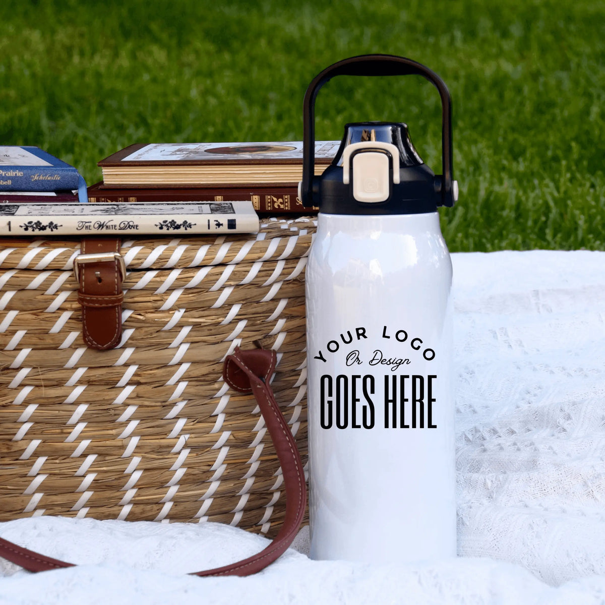 Custom 57oz water bottle by Winks Design Studio, LLC, featuring a sleek design and durable construction for hydration on the go.